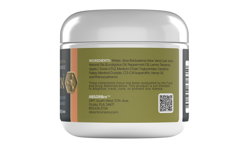 1800MG Nano Hemp Pain Relief Cream Tub